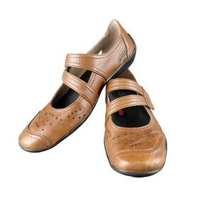 Ros Hommerson Chelsea Women's Brown Leather Mary Jane Flats Shoes 9.5SS